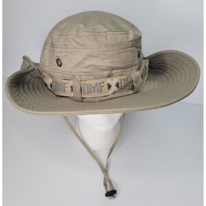 LETHMIK Sun Hat Mens Khaki Wide Brim Chin Strap Hiking Fishing Snap Sides